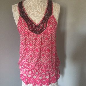 ❗️Final Price Drop❗️ Women’s Beaded and Print Top